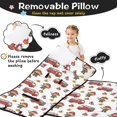 thumbnail image 3 of Fireman and Flame White Pattern Teens Toddler Nap Mat with Pillow, Sleeping Mat Bag for Preschool Daycare 59"x22", 3 of 6