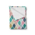 thumbnail image 2 of Geometric Soft Flannel Fleece Blanket, Classical Moroccan Tiles with Dots in Playful Colors Eastern Art Modern Display, Cozy Plush for Indoor and Outdoor Use, 70" x 90", Multicolor, by Ambesonne, 2 of 5