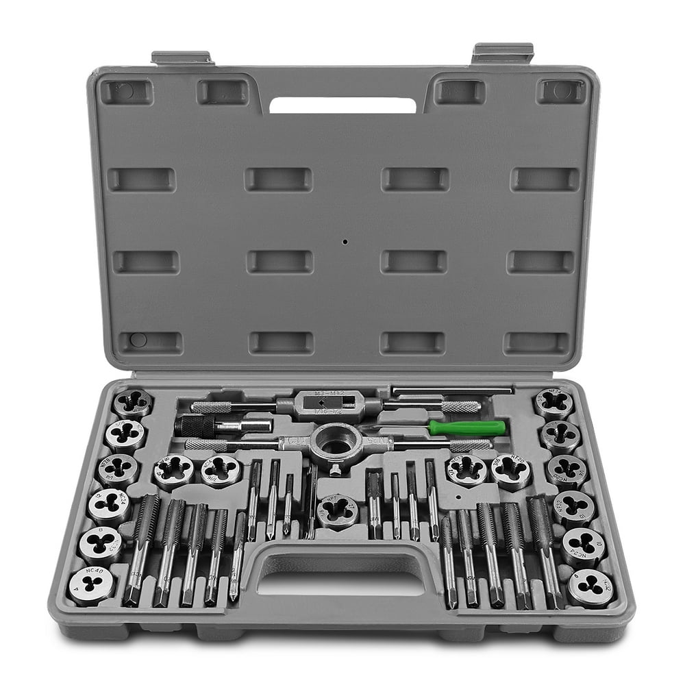 Tap and Die Set Tool Kit Metric & SAE Sizes 40Piece with Storage Case