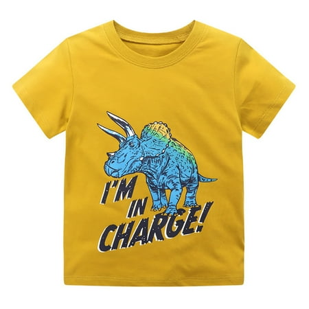

Toddler T-shirts Boys Children s Shortsleeve Tees Fashion Dinosaur Printing Baby Cotton T-shirts 12M-8T