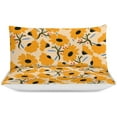 thumbnail image 3 of HAHDAXIA Yellow Chrysanthemum Bedding Solid Comforter Set for All Seasons 3 Pieces(1 Comforter+2 Pillowcases) Soft Microfiber Bedding Set King(102"x90"), 3 of 7