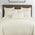 thumbnail image 3 of Homthreads - Beckett Bedspread Set -King Bedspread + Two King Pillow Shams - Microfiber Jacquard - Damask Scroll - Cream - Bedspread Size (120 x 118 in.) and Pillow Sham Size (36 x 20 in.), 3 of 6