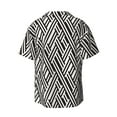 thumbnail image 5 of Uemuo Black White Stripes Pattern Cotton Linen Short Sleeve Shirts,Casual Lightweight Button Down Shirts,Vacation Beach Summer Tops-3X-Large, 5 of 7