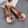 thumbnail image 6 of Purcolt Womens Double Flower Faux Suede Flats Lightweight Casual Round Toe Soft Sole Ballet Shoes Comfort Slip On Dress Shoes for Work Office Walking, 6 of 9