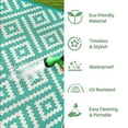 thumbnail image 2 of DEORAB Outdoor Rugs Waterproof Plastic Straw Mat 9'x12' Reversible for RV Patio Deck Beach Lake Green & Beige White, 2 of 6