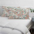 thumbnail image 3 of Paisley Flower Pillow Covers, Linen Long Throw Pillow Case, Spring Watercolor Floral Leaf Plant Orange Holiday Pillow Protector Decorative Cushion Cover for Living Room/Bedroom 12" x 20", 3 of 8