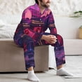 thumbnail image 7 of Sikiie Western Style Dinosaur Mens Pajama Set, Soft Warm Long Sleeve Sleepwear, Cozy Button-Down Pjs for Men-, 7 of 7