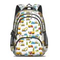 thumbnail image 2 of Excavator and Mountain White Pattern Cute School Backpack Bag with Padded Back and Adjustable Shoulder Straps 16.9 X 12.6 X 5.9 Inches, 2 of 5