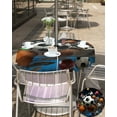 thumbnail image 5 of Fsddascl Sports Outdoor Tablecloth - 60 Inch Round Dining Table Cover, Football Basketball Baseball Ball Games Waterproof Outdoor Table Cloth with Umbrella Hole & Zipper for Picnic/Patio/Party, 5 of 7
