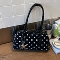 thumbnail image 2 of Rvusndi Polka Dot Bowler Bag,Slouchy Tote Bags Polka Dot PU Bowler Bag for Women Fashion Hobo Bags Large Shoulder Bag Handbag for Travel Work, 2 of 8