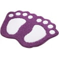 thumbnail image 1 of Alfombra de baño absorbente y antideslizante con diseño de pies grandes, poliéster, morado, 40 x 60 cm, 1 of 1