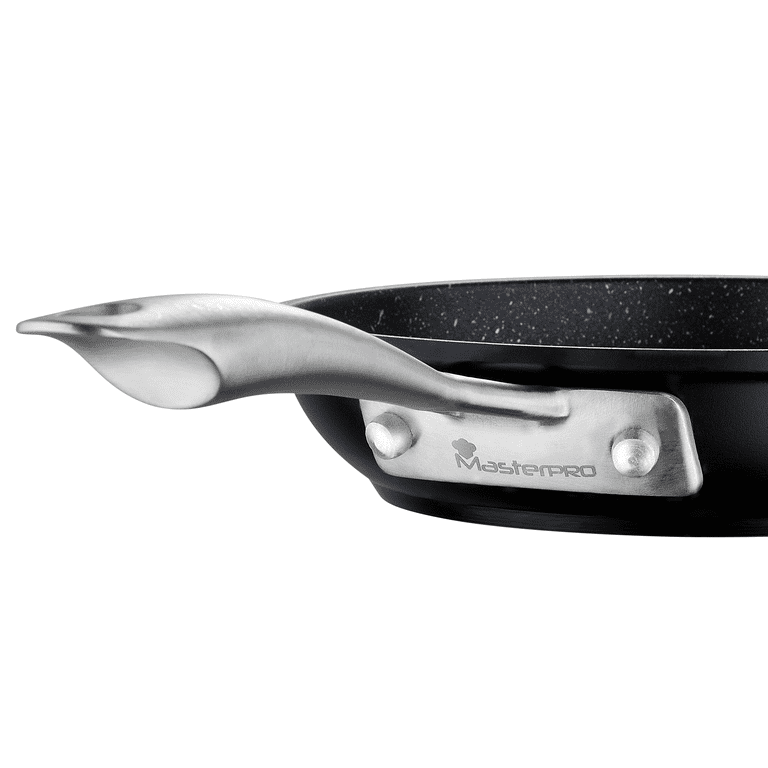 MasterPRO Smart by MasterPRO - 3Pc Forged Aluminum Nesting Fry Pan Set w/  Ceramic Non Toxic Non Stick Interior