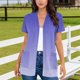 thumbnail image 2 of Camiseta de Cuello Redondo de Color Sólido Casual de Ajuste Suelto con Poliéster Suave, Camiseta de Verano para Uso Diario en Casa O Trabajo, 2 of 8