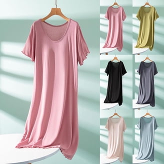 women's supima cotton short sleeve knee length nightgown dress Supima Cotton Nightshirt in White