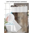 thumbnail image 4 of No Hook Shower Curtain with Snap in Liner,Vintage Shbby Chic Rock Waterproof Bath Curtain Double Layers with See Through Top Window,Abstract Wood Art Hotel Shower Curtains 36x72in, 4 of 9