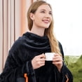 thumbnail image 3 of Winthome Wearable Blanket with Sleeves Super Soft TV Throw Blanket(Black) Comfy Warm for Adult Women Men XL(55.1*78.7''), 3 of 8