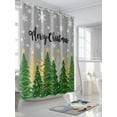 thumbnail image 3 of Green Christmas Tree Shower Curtain Set ，Waterproof Fabric Shower Curtains Merry Christmas Pine Trees Snowing Grey Shower Curtains for Bathroom,Bathroom Decor 66"x72", 3 of 6