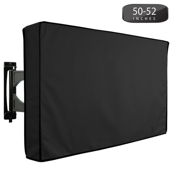 Outdoor TV Cover 50" to 52" inches Universal Weatherproof Protector - Black