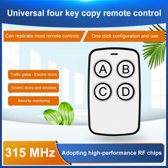 Control remoto de copia de 315 MHz/433 MHz Interruptor de clon inalámbrico de 4 botones Universal