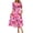 Hot Pink, variant on Women's Printed Puff Sleeve Midi Dress 100% Polyester Feminine Elegant Party Dress for Summer and Special Occasions
