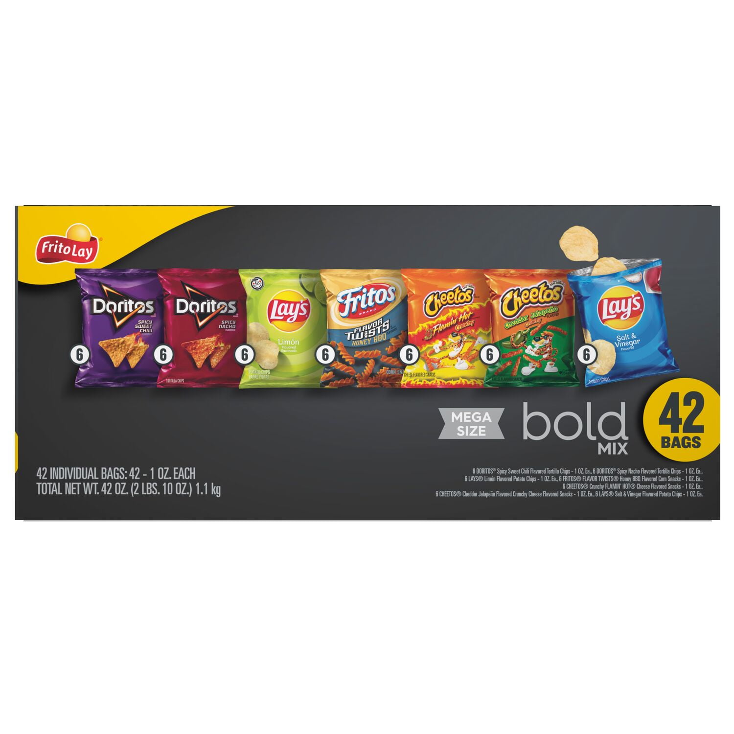 Frito-Lay Variety Pack, Bold Mix, 42 Count