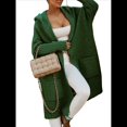 thumbnail image 1 of Cárdigan para Mujer, Holgado, con Capucha, Informal, de Larga, Color Liso, con Estampado de Letras, para Exteriores Verde M, 1 of 7