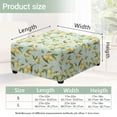 thumbnail image 7 of Xoenoiee Lemon Flower Leaves Print Ottoman Covers Square, Stretch Ottoman Slipcover Washable Footstool Slipcover Pouffe Cover, Furniture Protector for Sofa Storage, L, 7 of 7
