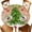 Green Brown, variant on Round Fitted Tablecloths with Elastic Edge Christmas Tree on Vintage Wood Board Waterproof Table Cover for Kitchen Dining Party Decor,36" - 44"