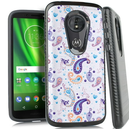 - For Motorola Moto G6 Play / G6 Forge Case, OneToughShield ® Dual Layer ShockProof Protector Phone Case with Brushed Texture - Paisley Purple