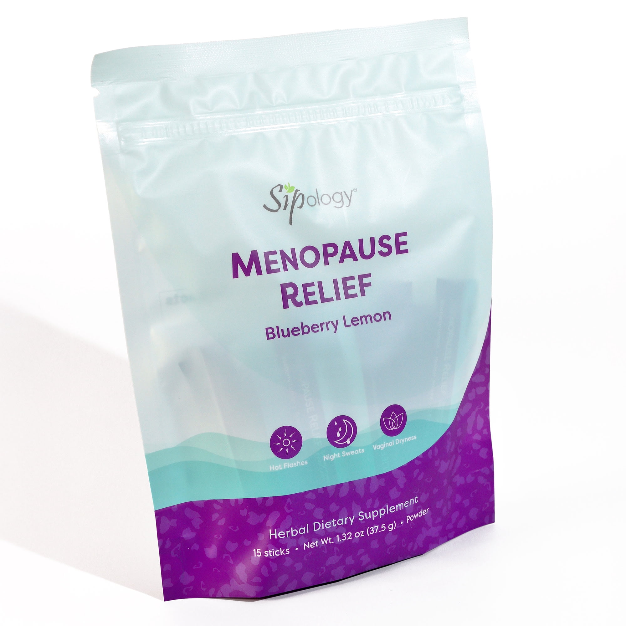 Sipology: Menopause Relief - Blueberry Lemon - 15 Stick Pack - Herbal Remedy Supplement, Women’s Aid, Drug Free Natural Solution For Common Symptoms