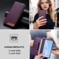 thumbnail image 2 of Funda Tipo Cartera de Cuero Sintético para Samsung Galaxy A23 Bloqueo RFID, con Ranuras para Tarjetas y Bolsillo para Efectivo, Cierre Magnético Fuerte Morado, 2 of 6