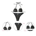 thumbnail image 3 of Traje de baño Bikini sexy sin espalda con cordones para mujer traje de baño de comercio exterior con abertura, 3 of 7