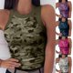 thumbnail image 2 of Summer Women's Printed Vest Fashion Women's Casual Military Camouflage Vest Tops Sleeveless Round Neck Slim Fit T-Shirt, 2 of 5