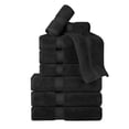 thumbnail image 2 of Superior 800 GSM Egyptian Cotton 9-Piece Heavyweight Towel Set, Black, 2 of 10