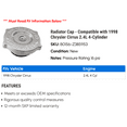 thumbnail image 2 of Radiator Cap - Compatible with 1998 Chrysler Cirrus 2.4L 4-Cylinder, 2 of 2