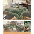 thumbnail image 4 of Retro Green Floral Tablecloth Waterproof for Round/Rectangle/Oval/Square Tablecloth 60x60 in Table Cloth Cover for Fall Baby Shower Christmas Wedding Party, Rustic Tribal Ethnic Bohemian Farmhouse, 4 of 6