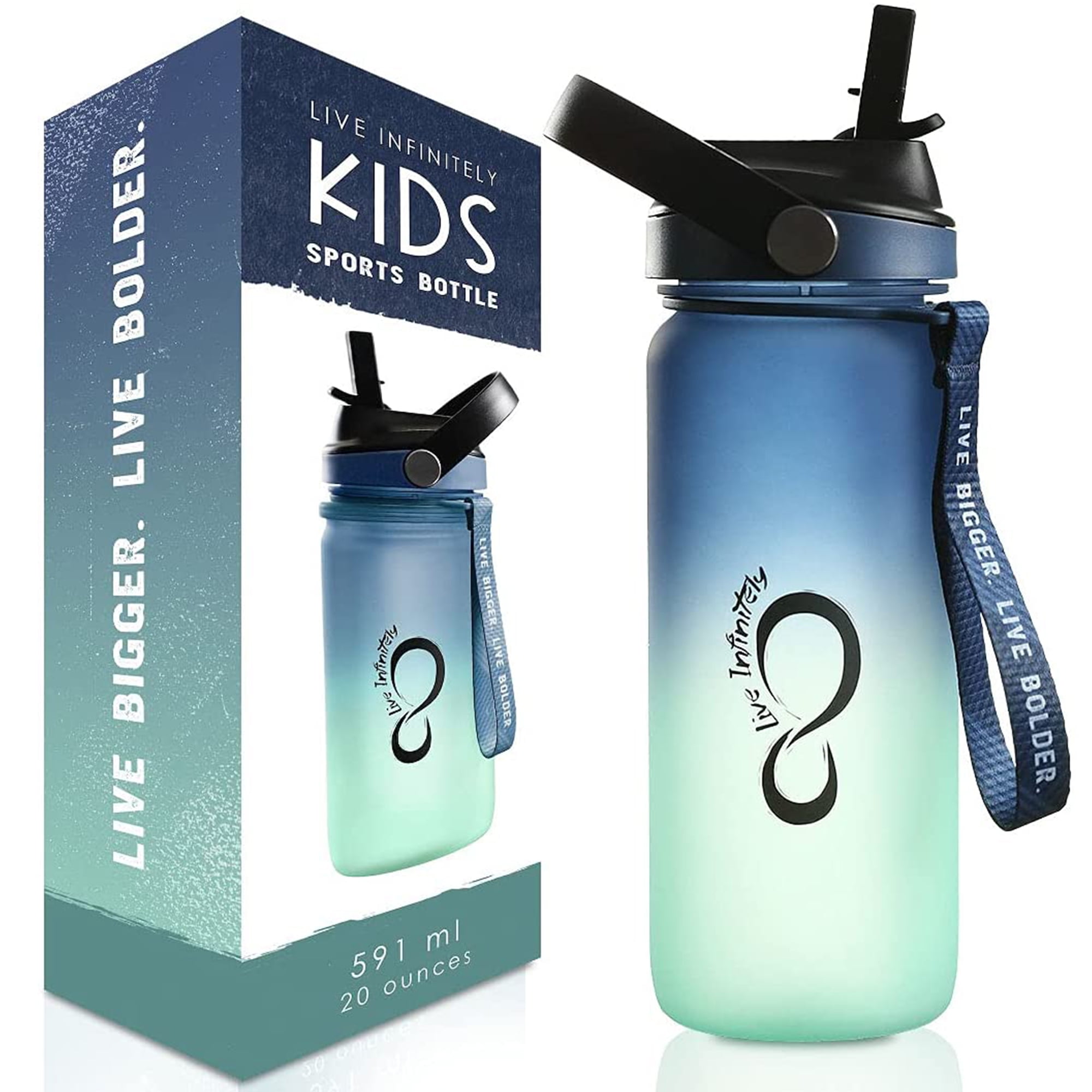 Live Infinitely Kids 12oz Insulated Bottles, Teal / 12oz