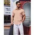 thumbnail image 6 of COOFANDY Mens Casual Wrinkle Free Shirts Untucked Short Sleeve Button Down Summer Light Weight Collared Dress Shirt Peach, 6 of 6