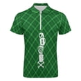 thumbnail image 4 of Polo de Travail Vert en Polyester Trèfle Trèfle Col Saint-Patrick pour Hommes, Mode Décontractée pour Hommes Saint-Patrick Impression Numérique 3D Col à Fermeture Éclair Manches Courtes, 4 of 5