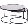 thumbnail image 1 of Downham Table de Cocktail Ronde en Miroir Antique/noir (Lot de 2), 1 of 8