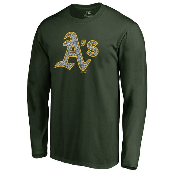 Men's Green Athletics Static Logo Long Sleeve T-Shirt