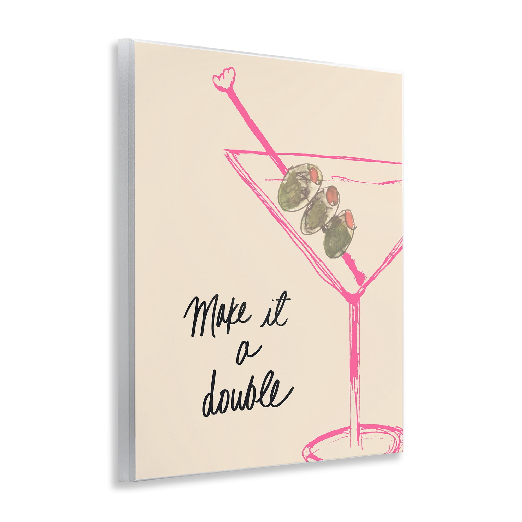 Stupell Industries Make It Double Martini Food & Beverage Painting Unframed Art Print Wall Art, 11 x 14