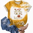 thumbnail image 2 of TOWED22 Womens Pumpkin Spooky Halloween Shirts Tie Dye Cute Short Sleeve Ghost Grapghic Tee Ghost Tops Costumes Fall(Yellow,5XL), 2 of 5