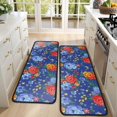 thumbnail image 4 of Kitchen Rugs Sets Of 2,Pioneer Flower Floral Print Pattern Anti Fatigue Kitchen Mat Rugs Non Slip Washable,Decorative Kitchen Floor Mats for Kitchen,Sink,Laundry,17"x47"+17"x47", 4 of 5