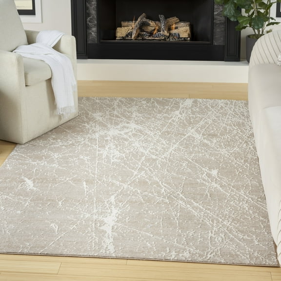 Nourison Splendid Modern Mocha Ivory 5'3" x 7'3" Area Rug (5x7)