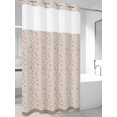 thumbnail image 2 of No Hook Shower Curtain with Snap-in Liner, Beige Pink Floral Waterproof Fabric Bathroom Curtains, Spring Flowers Bath Curtains & Mesh Top Window 54"x78", 2 of 9