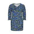 thumbnail image 6 of GNFQXSS Women's Printed Short Sleeve V Neck Mini Dress Pull On Comfortable Outdoor Wear Floral Pattern Loose Flowy Lightweight Design Blue XL, 6 of 7