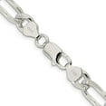 thumbnail image 6 of Diamond2Deal 925 Sterling Silver 8mm Pav‚ Flat Figaro Chain Necklace for Men 18", 6 of 6
