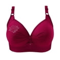 thumbnail image 3 of ATENAR Womens Bras,Wireless Bras for Women,Supportive Bras for Women,Stretch Fabric,Breathable,Solid,Nylon,Spandex,Wine,L(US:10), 3 of 6