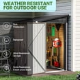 thumbnail image 3 of 6' X 4' Heavy-Duty Metal Lean-to Storage Shed With Sliding Door & Sloped Roof - Outdoor Garden Shed With Shelving System, 3 of 4